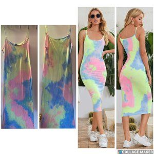 VCAY Tie Dye Form Fitted Dress Multicolor M6